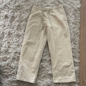 TALENTLESS Cropped Heavyweight Cream Drawstring Sweats